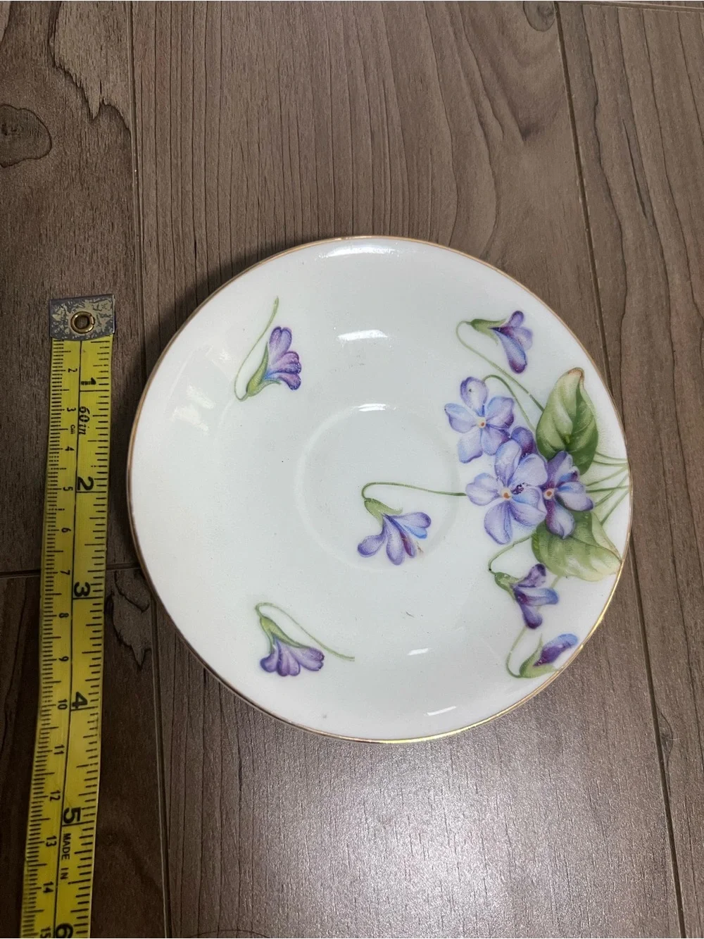 Cherry China Tea Cup and Saucer Set Made In Japan Purple Flower